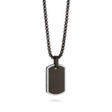Black & Silver Matte Dog Tag Necklace