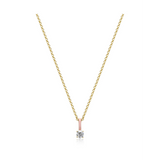 Solitaire CZ Light Pink Enamel Necklace