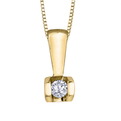 Tension Set Diamond Pendant