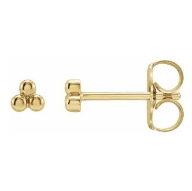Triple Bead Stud Earrings