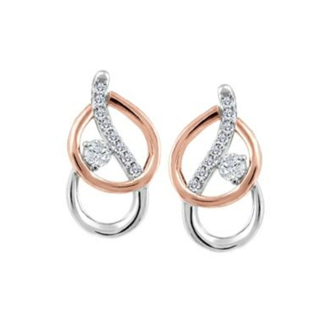 Canadian Diamond Scroll Earrings