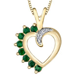 Emerald and Diamond Heart Pendant
