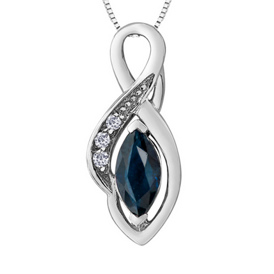 Blue Sapphire Marquise Necklace