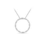 Circle Round & Baguette Diamond Necklace