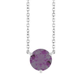 Alexandrite (Lab) Solitaire Stationary Necklace