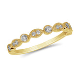Marquise & Round  Millgrain Band