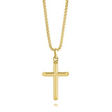 Steel Polished Cross Necklace
