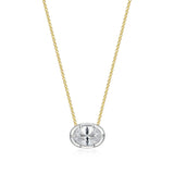 Bezel Set CZ Oval Necklace