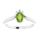 Peridot Diamond Chevron Ring