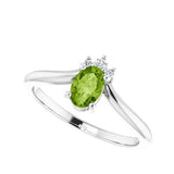 Peridot Diamond Chevron Ring