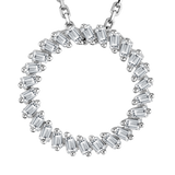 Tapered Baguette Circle Necklace