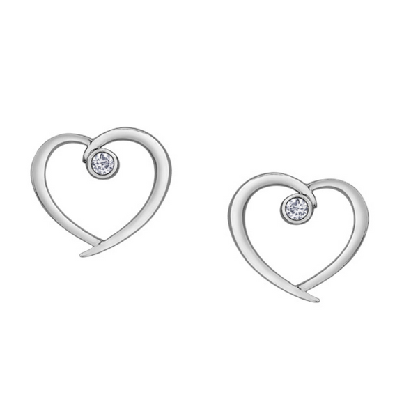 Classic Diamond Heart Earrings
