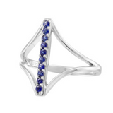 Down the Finger Blue Sapphire Ring