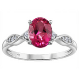 Pink Topaz Oval Ring