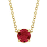 Ruby Solitaire Stationary Necklace