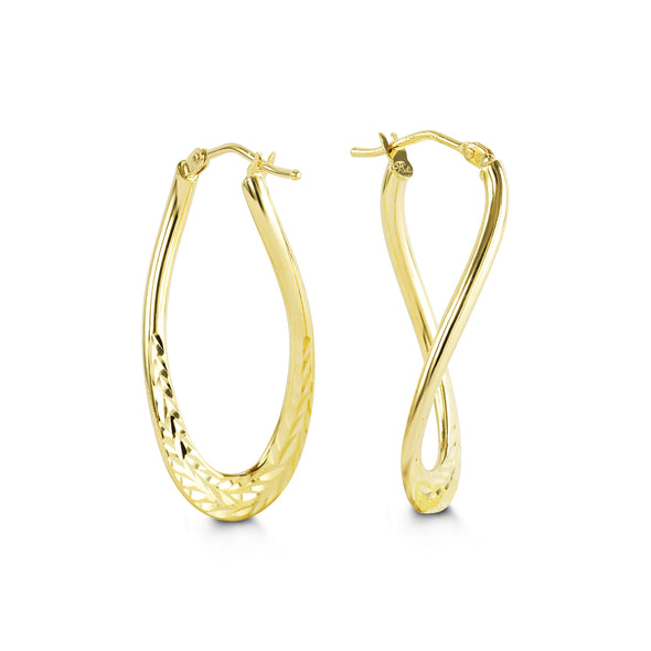 Textured Pull Hoop Earring
