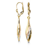 Tri-Gold Droplet Earring