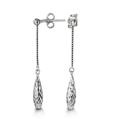 Diamond Cut Chain Droplet Earrings
