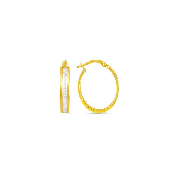 Textured Two Tone Hoop Earring