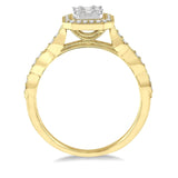 Lovebright .37 CT Emerald Diamond Halo Ring