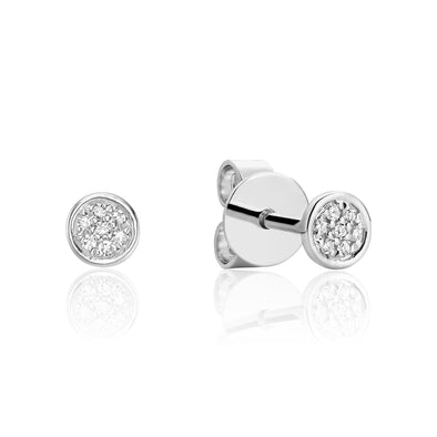 Petite Pave Circle Diamond Studs