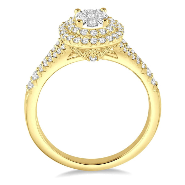 Lovebright .70 CT Oval Diamond Double Halo Ring