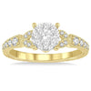 Lovebright .50 CT Round Diamond Floral Ring
