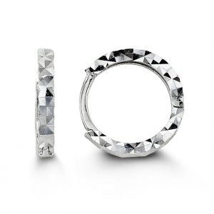 Baby Diamond Cut Huggie
