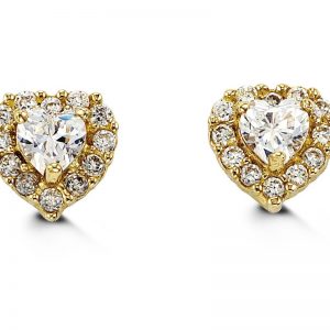 Baby CZ Heart Earrings