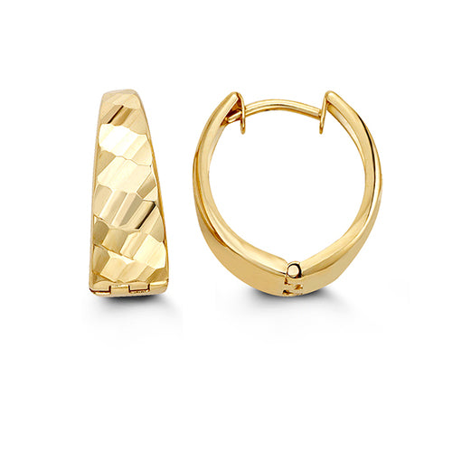 Faceted Huggie Earring