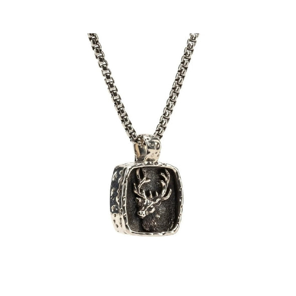 Small Silver Stag Pendant
