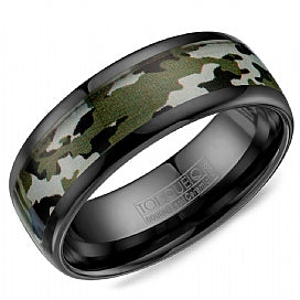 Black Ceramic & Camo Inlay Band