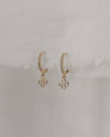 Diamond Charm Huggie Hoops