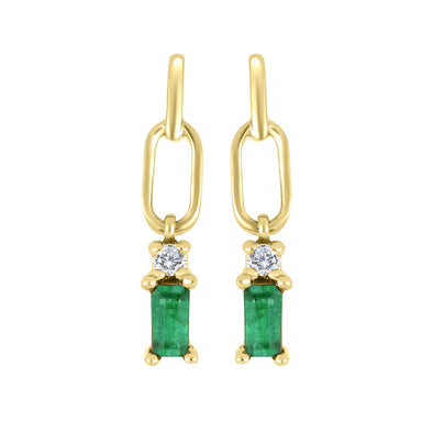 Emerald Baguette Earrings
