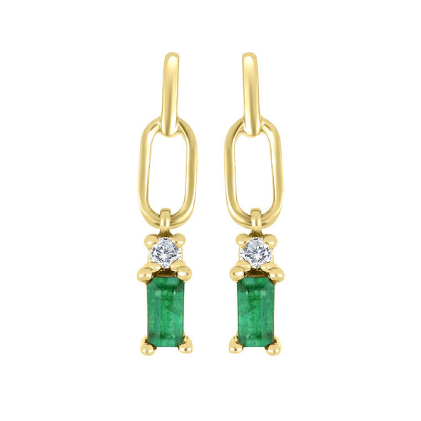 Emerald Baguette Earrings
