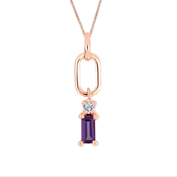 Amethyst Baguette Necklace