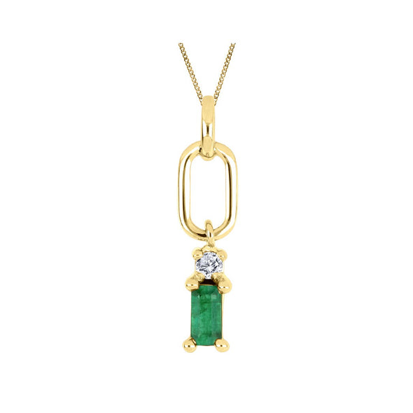 Emerald Baguette Necklace