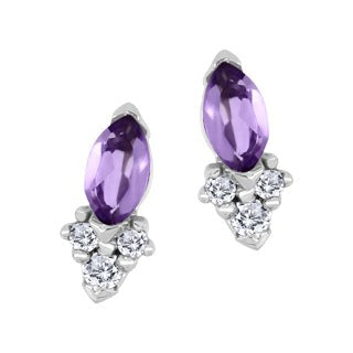 Lavender Amethyst & Diamond Earrings