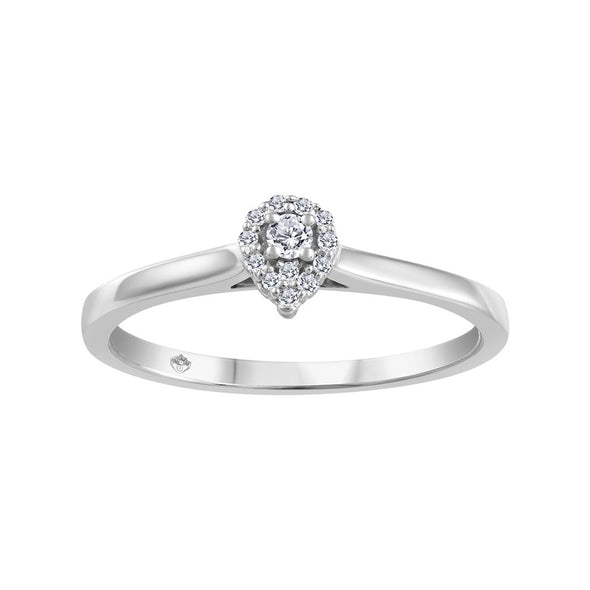 Pear Halo Diamond Ring
