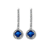 Blue Sapphire & Diamond Drop Earrings
