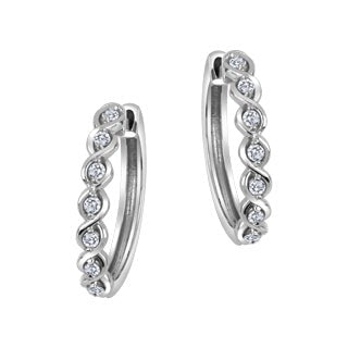Decorative Diamond Huggie Earrings