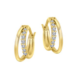 Pavé Diamond Double Hoop Earrings