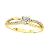 Diamond Crossover Ring