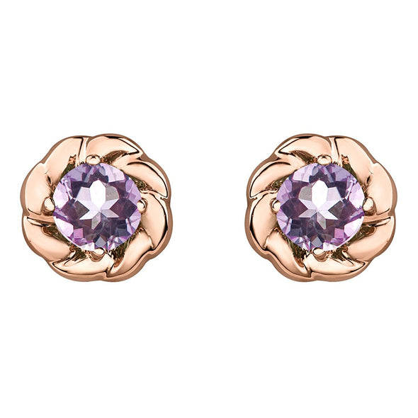 Amethyst Flower Earrings