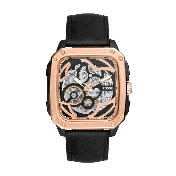 Square Automatic Watch Leather