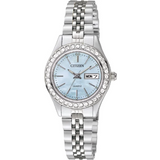 Silver Quartz with Blue Face