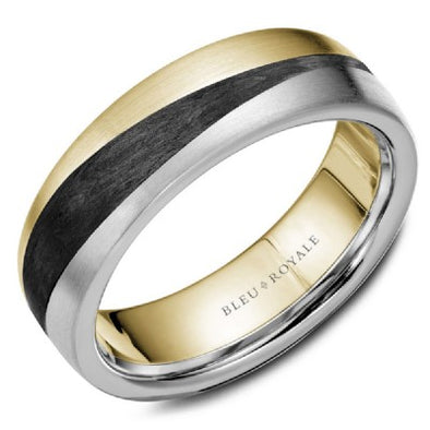 14K Gold & Forged Carbon Fiber Band