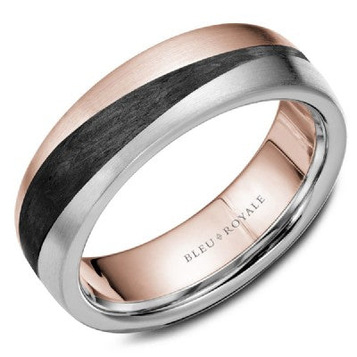 14K Gold & Forged Carbon Fiber Band