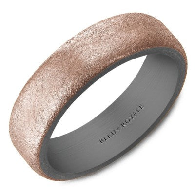 Tantalum & 14K Gold Textured Band
