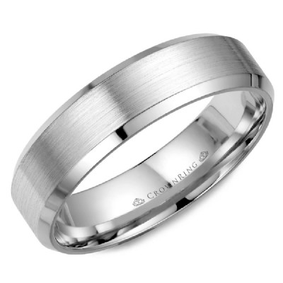 Classic Platinum Beveled Edge Band